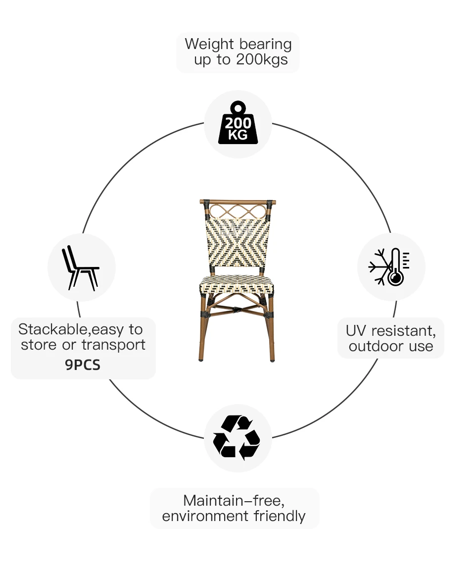 china Aluminum Outdoor French Cafe Bistro Chairs china Aluminum Outdoor French Cafe Bistro Chairs